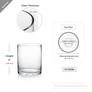 VCY0506 - แจกันแก้วทรงกระบอก - 5 x 6 - Product Image 3