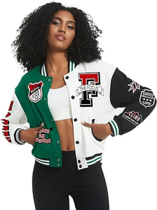 แจ็กเก็ตแบบเลตเตอร์แมนสำหรับผู้ชายเสื้อโค้ทใส่กันหนาวมีซิปแนวสตรีทเบสบอลวิทยาลัยมีสไตล์ - Product Image 3