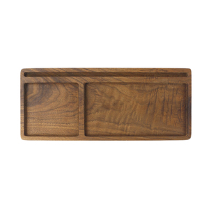 Plateau minimaliste en bois massif, organisateur de table de chevet, plateau de service en bois de noyer naturel pour bijoux, montre, plateau de service en bois - Product Image 1