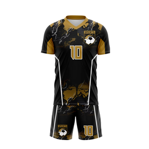 Último diseño personalizado sublimado impreso uniforme de fútbol con secado rápido sin costuras transpirable 100% tela de poliéster uniformes de fútbol - Product Image 2