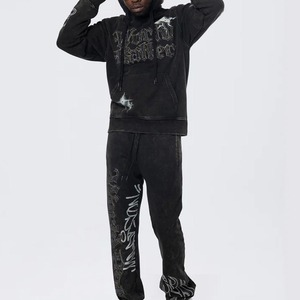 Nouveaux sweats à capuche avec strass pour hommes cousus sur mesure anti-rides sweats à capuche pour hommes avec strass de haute qualité au tarif de gros - Product Image 6