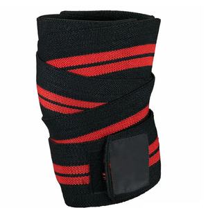 Rodilleras Power Lifting Color Rojo Negro Fitness Seguridad Transpirable Levantamiento de pesas Correa para la rodilla Sentadillas elásticas Rodilleras de alta resistencia - Product Image 1