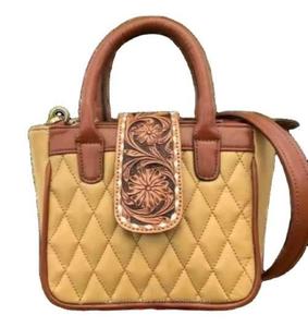 Bolso de Mano Acolchado de Cuero para Mujer, Bolsa Amplia y Ecológica Hecha a Mano, India - Product Image 2