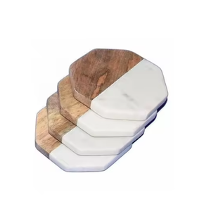 Sous-verres en marbre Sous-verres contemporains de couleur noire pour la maison, le bureau ou les cafés Utilisation pour la table Porte-gobelets et boissons élégants - Product Image 5