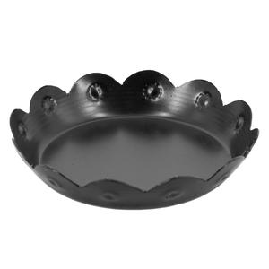 Bandeja Decorativa de Metal Martillado en Negro Mate |   Bandejas Redondas de Hierro Hechas a Mano para Decoración del Hogar, Centro de Mesa Otomano, Mesa de Café - Product Image 2