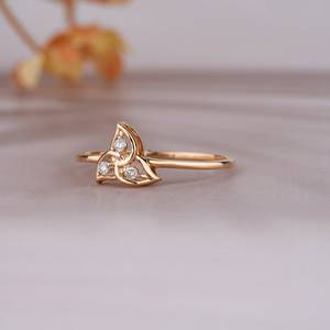 แหวนทอง14K สามใบโคลเวอร์โมอิสซาไนท์โชคดีสำหรับการหมั้นหรือของขวัญครบรอบสำหรับ925ของเธอเงิน - Product Image 2