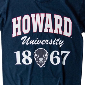 Howard University 1867, camiseta negra informal ajustada para hombre y mujer, ropa transpirable de longitud corta HBCU Heritage para el logotipo de verano - Product Image 2