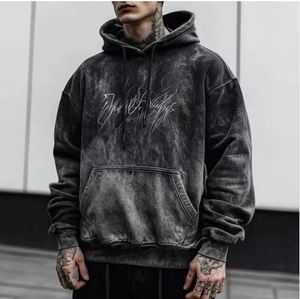 Sweat à capuche streetwear 100% coton avec logo personnalisé pour hommes, pull confortable et lourd délavé à la pierre pour l'impression numérique en hiver - Product Image 4