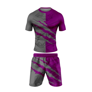 Poliéster Spandex de la más alta calidad, estiramiento de 4 vías, secado rápido, protección UV, manga corta, protección contra sarpullidos, pantalones cortos, conjuntos de natación - Product Image 2