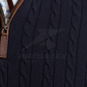 Pull personnalisé en coton mélangé avec fermeture éclair quart de tour, col montant, coupe classique, respirant, séchage rapide, écologique, unisexe - Product Image 6