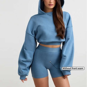 Top corto con capucha para mujer, ropa de moda a la moda, estilo de calle transpirable ligero hecho a medida - Product Image 5