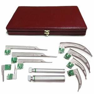 Set de Laringoscopio de Fibra Óptica para Anestesia EMT, Manual de Metal, 9 Hojas, Mac Miller, 2 Mangos con Caja, Kit de Intubación Médica - Product Image 5