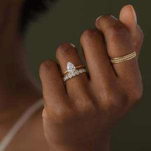 Bague de fiançailles en argent 925 solitaire coupe poire Moissanite Type de produit élégant et luxueux - Product Image 5