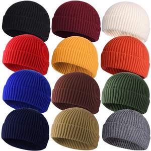 Gorro de Punto Personalizado al por Mayor, Gorro de Invierno Cálido y Liso con Puño, Gorro de Acrílico para Hombre y Mujer - Product Image 1