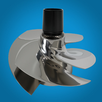Kit d'impeller de pompe GTR 230 / GTR-X 230 PWC, surface polie, 4 pales, diamètre 161 mm, pour jet ski Seadoo