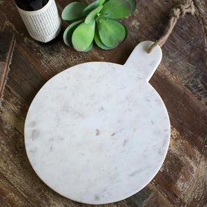 Planche à découper en marbre blanc naturel, planche à découper ronde en marbre blanc, planche à découper en marbre et onyx - Product Image 6