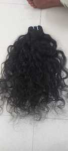 100% cuticule alignée non traitée de qualité supérieure temple indien brut simple dessiné trame de Machine naturel bouclés extensions de cheveux humains - Product Image 4