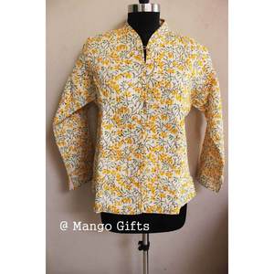 Chaqueta Acolchada Reversible Ligera para Mujer, de Algodón, con Estampado Floral, Ropa de Moda - Product Image 3