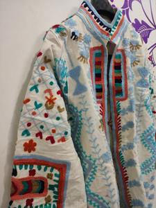 Abrigo Suzani de algodón indio bordado hecho a mano para mujer elegante chaqueta bordada estilo Kimono de verano para primavera - Product Image 3