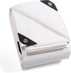 Bâche en polyester blanc durable, résistante, imperméable, pour l'extérieur - Product Image 6