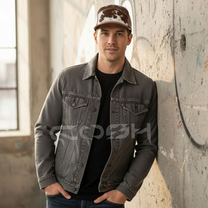 Gorra de Béisbol de Cuero Vacuno, Marrón y Blanco, con Pelo, Gorra de Cuero con Estampado de Vaca, Estilo Camionero - Product Image 1