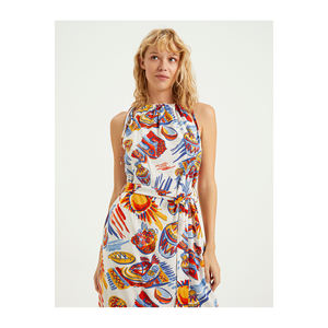 Robe maxi en viscose à motifs BGN Wicked Waist - Turquie - Product Image 4