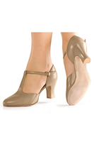 Chaussures de danse de caractère haut de gamme pour femmes en cuir véritable avec talon bas/cubain et semelle antidérapante pour scène, ballet et danse de salon