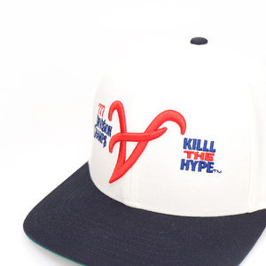 Casquette de baseball bicolore 100% coton Papa Chapeau sportif structuré à 5 panneaux avec cadre rayé Casquette de sport bicolore - Product Image 3