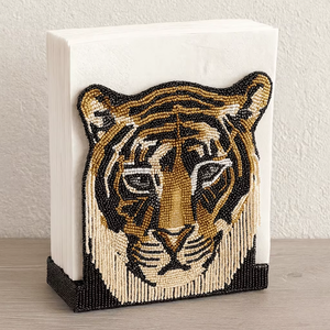 Servilletero con cuentas y motivos florales para una decoración elegante, mesa de diseño de Tigre, servilletero decorativo de lujo con cuentas a mano para salas de exposición - Product Image 1