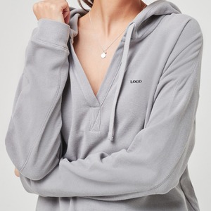 Sudaderas con capucha personalizadas de alta calidad con hombros caídos para mujer, sudaderas con capucha informales de moda para mujer y sudadera, sudaderas con capucha de algodón para mujer 2026 - Product Image 2