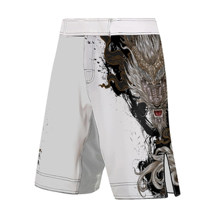 Short MMA personnalisé de qualité supérieure pour hommes Short MMA léger en mélange de polyester et d'élasthanne imprimé graphique sublimé en vente - Product Image 4