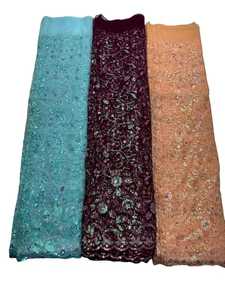 Tela de red de secuencia bordada de calidad estándar para traje de mujer disponible a precio mayorista de Indian - Product Image 5