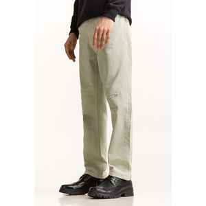 Pantalon 100% Coton Non-Denim MN-TRC-WS24-008 Coupe Droite en Toile avec Décoration Déchirée - Product Image 1