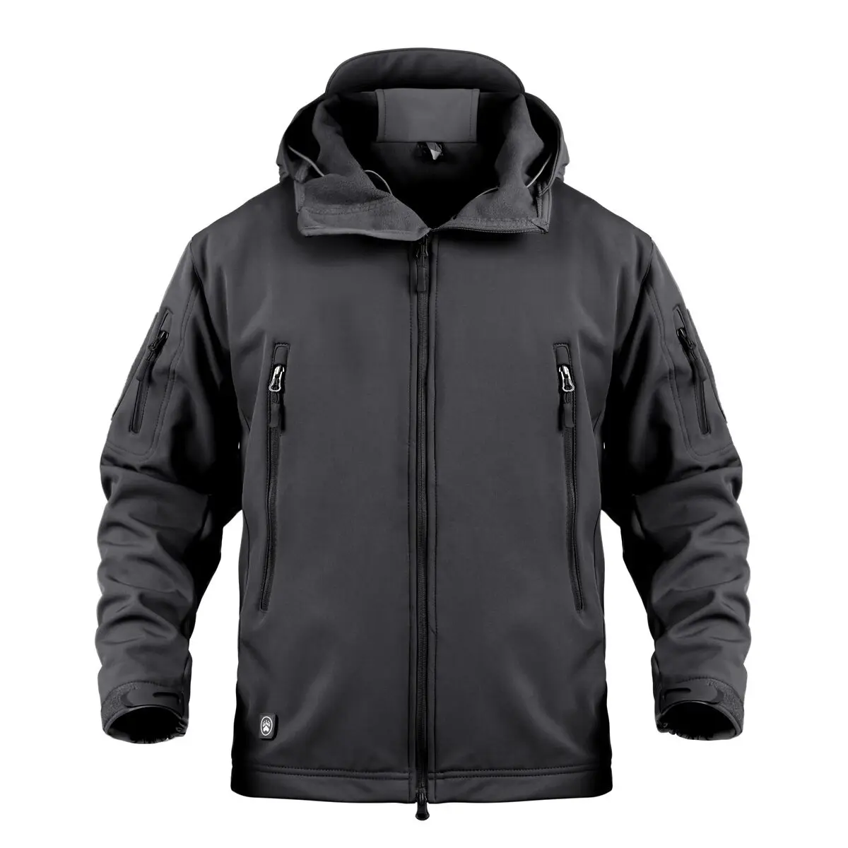 Jaqueta de cor preta para homens, jaqueta softshell esportiva de inverno à prova de vento com logotipo personalizado de alta qualidade no Paquistão