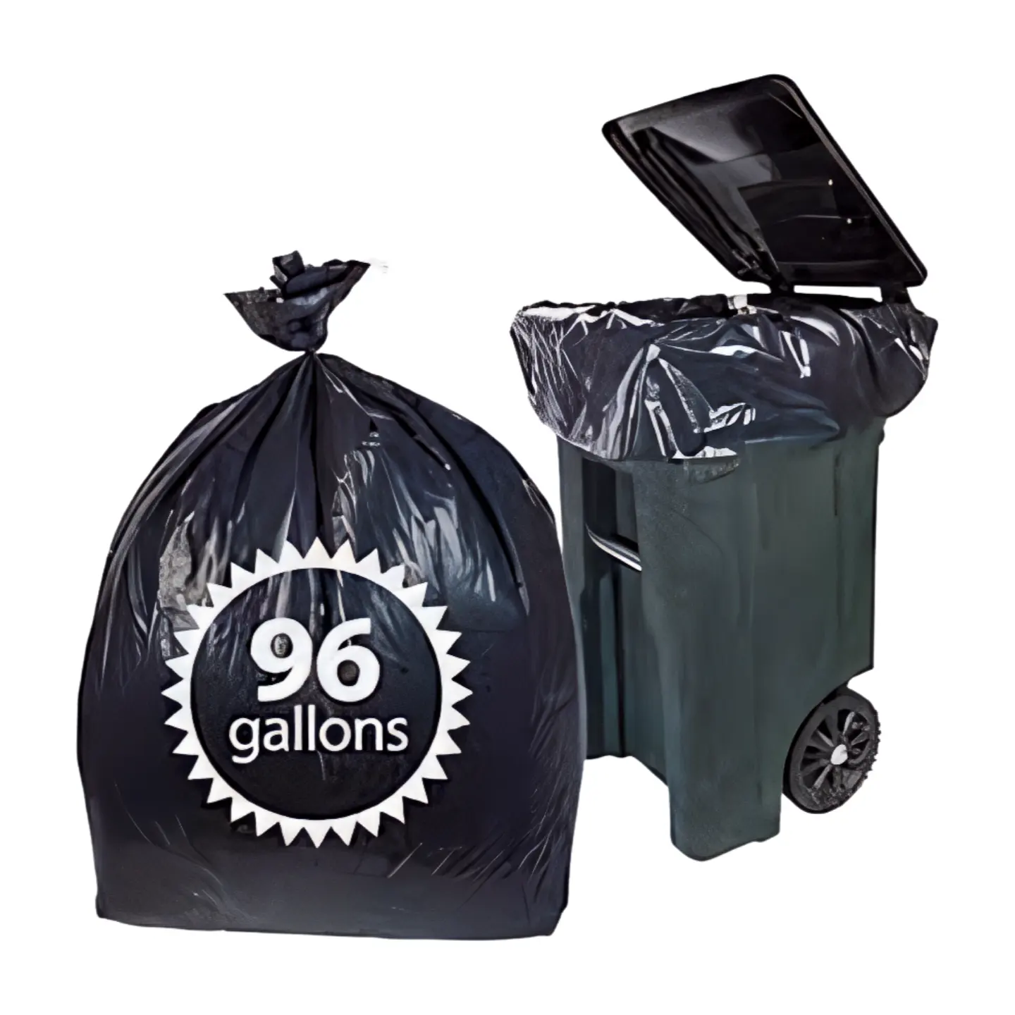 60 , 96 , 120 Gallon Trash Bag Black Ldpe Bin Heavy Duty Polythene Dustbin Rubbish Plastic Liner Bag Vietnam Supplier