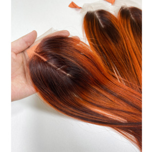Vietnamien 100% 2 tons ombre HD dentelle grande remise vente chaude couleur peau trame Extensions de cheveux humains vendeur en gros - Product Image 1