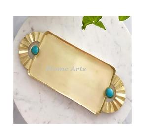 Plateau à thé et café en métal de la plus haute qualité Design tendance Plateau de service alimentaire de forme personnalisée pour les meilleures ventes - Product Image 1