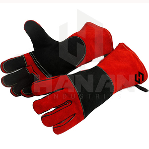 Gants de soudage en cuir pleine fleur résistants à la chaleur et aux flammes avec doigts rembourrés du Pakistan - Product Image 2