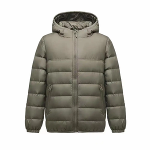 Venta caliente de invierno de talla grande ligero en blanco Color sólido abajo chaqueta ropa de algodón para hombres - Product Image 2