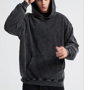 Sudadera con capucha de gran tamaño para hombre, informal de algodón Vintage Sudadera con capucha, sudaderas básicas holgadas a la moda, Sudadera con capucha - Product Image 2