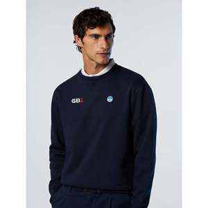 Felpa Girocollo North Sails GB1 Blu Navy 100% Cotone con Logo Ricamato 3D Stile Hip-Hop Taglia XL - Product Image 5
