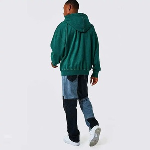 Sweat-shirts pour hommes en coton 100% de qualité supérieure, délavés, surdimensionnés, en polaire, anti-boulochage, couleur unie, pour l'hiver - Product Image 5