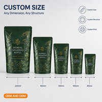 Pochette verticale mate personnalisée de 500 ml avec fermeture éclair pour recharge de shampoing et emballage de produits capillaires