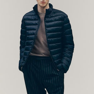 แจ็คเก็ตกันลมสำหรับผู้ชายเสื้อแจ็คเก็ตกันลมมีซิปผ้าแคนวาสไซส์ใหญ่เนื้อผ้าถัก - Product Image 2