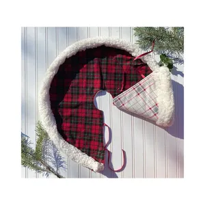 Wholesale Large Christmas Home Decorations Faux Sherpa Reversible Christmas Handmade Mini Tree Skirt