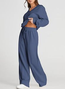 ชุดวอร์มลำลองสำหรับผู้หญิง ลายพิมพ์แบบย้อมสีเอซิด แห้งเร็ว ระบายอากาศได้ดี เหมาะสำหรับฤดูหนาว แขนยาว ผลิตจากผ้าฝ้าย/โพลีเอสเตอร์ - Product Image 4