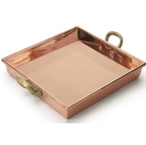 Plateau de service rectangulaire gravé en cuivre à bas prix plateau de service en métal de la plus haute qualité fabriqué en Inde - Product Image 6