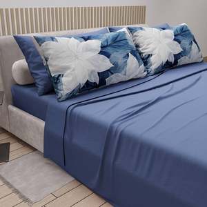 Juego de Sábanas Modernas Europeas Americanas de 6 Piezas, Sábanas Sólidas con Fundas de Almohada Estampadas, Microfibra de 300 Hilos, Material Refrescante Sin Arrugas - Product Image 6