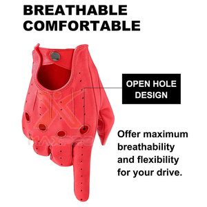 Gants de conduite en cuir de haute qualité, imperméables, antidérapants, avec logo personnalisé imprimé, unisexes, toutes saisons - Product Image 3