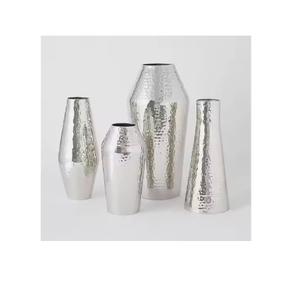 Juego de florero de Metal plateado hecho a mano de diseño moderno, florero de suelo de 4 tamaños diferentes para boda, nuevo diseño de alta calidad - Product Image 1